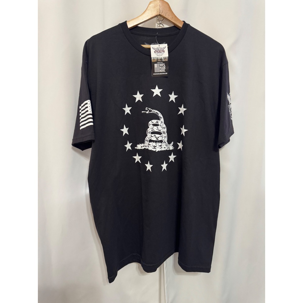 We The People Holsters Gadsden Snake Stars T-Shirt Black XXL CREW 2XL